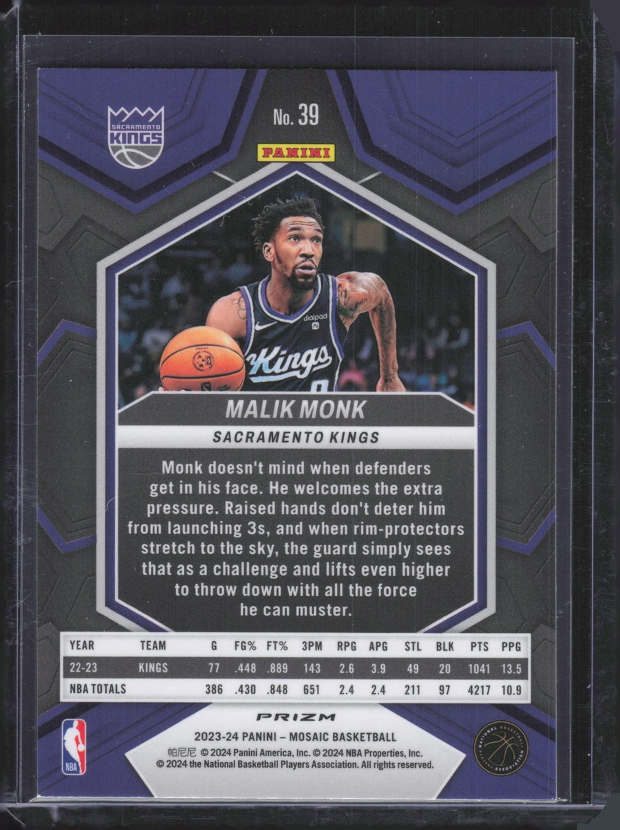 2023-24 Panini Mosaic Mosaic Reactive Blue #39 Malik Monk | eBay
