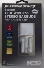 True Wireless Stereo Earbuds with Charging Case Bluetooth Platinum Series White