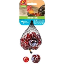 Mega Marble ROOSTER MARBLE NET 24 Player Marbles & 1 Shooter Marble