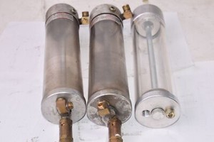 Lot of 3 Lube Devices Sight Glass Cylinders 
