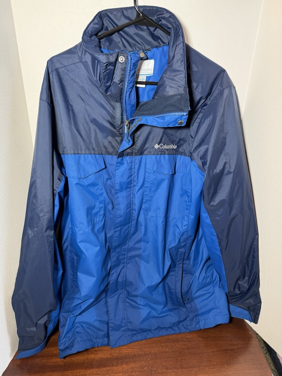 Columbia Jacket Mens L Large Navy Blue Winter Zip Up Heavy