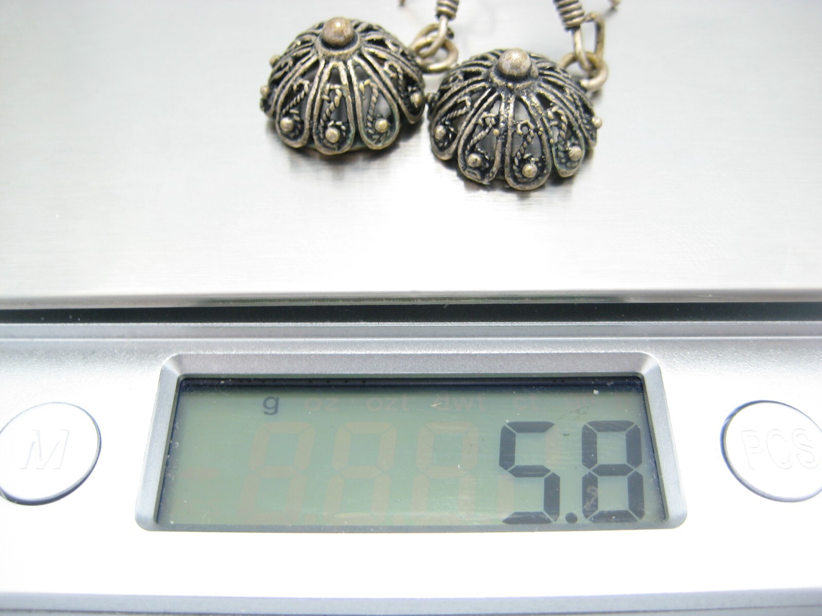 Sterling Silver Round Scroll Dot Pattern Open Cut… - image 3