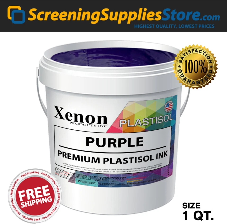 XENON SCREENINGSUPPLIESSTORE Xenon® - Purple Plastisol Ink for Screen Printing - 1 Quart - 32oz