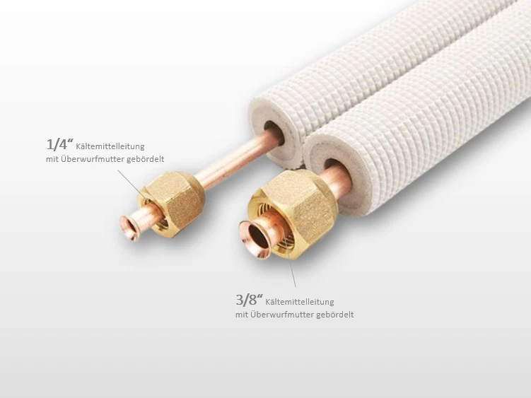 Kältemittelleitung 1/4"+3/8" KlimaSET Kupferrohr isoliert 0,5-30M Klimaanlage - Bild 3 von 4