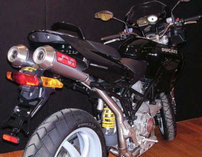 Ducati Multistrada 1000 /1100 Silmotor Duel Round Exhaust System Silencers  Inox