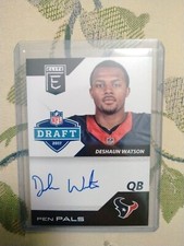 2017 Donruss Elite Deshaun Watson Pen Pals On Card Auto RC blue ink #PP-DW