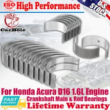 CarBole STD Race Main and Rod Bearings Honda D16Z6 D16Y8 D16 D16A SOHC 1.6L