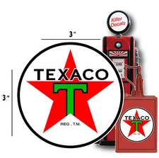 3" PRE WAR TEXACO GASOLINE GAS PUMP SIGN TANK DECAL (TEXA-8)
