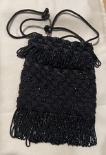 Antique Black Beaded Flapper Purse