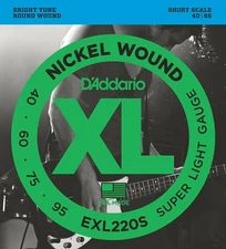 D'Addario EXL220S  Bass Strings Short Scale Super Light 40-95 Electric