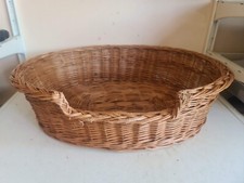 Old Brown Pet Bed Wicker Travel Vet Pet Carrier Portable Box Crate Cat Dog Bunny