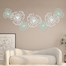 7-piece Metal Wall Decor, Flower Wall Hanging Art, Indoor Wall Decor For Home