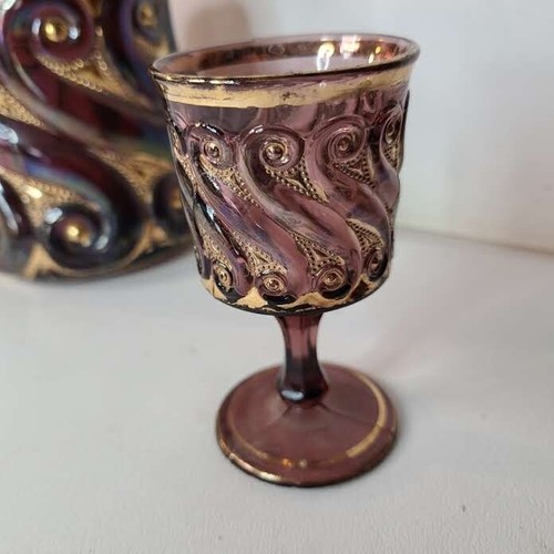 Jarra de vidrio arte amatista victoriano S repetición Dugan C 1900 y una cordial - Imagen 4 de 16