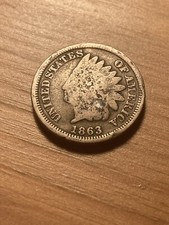 1863 Indian Head Cent - Copper Nickel - Damaged - As Shown! (#838)