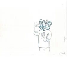 Chuck E Cheese Pizza Commercial Production Animation Cel Drawing 2005 ER040