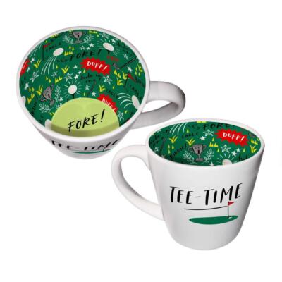 Neuheit Kaffeebecher bedruckt Tasse Inside Out Tee-Time Design Golfliebhaber Geschenkbox