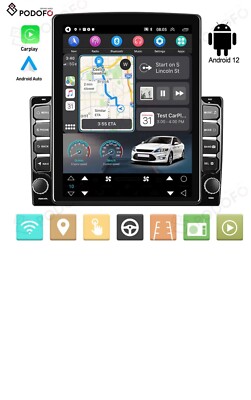 9.7'' Double Din Car Stereo Radio Android 12 GPS Wifi Touch Screen Apple Carplay