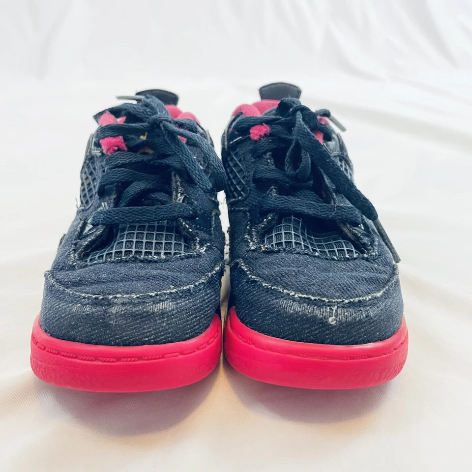 Nike Air Jordan 4 Retro GT Bebé Niña Talla 8C Azul Marino Denim Azul Y Rosa 705345-408 Foto 3 de 4