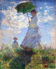 Woman with a Parasol Madame Monet and Son Painting by Claude Monet Reproduction