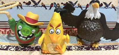Angry Birds Meal Toys McDonalds Lot Mighty Eagle Yellow Bird Chuck Lasso Pig