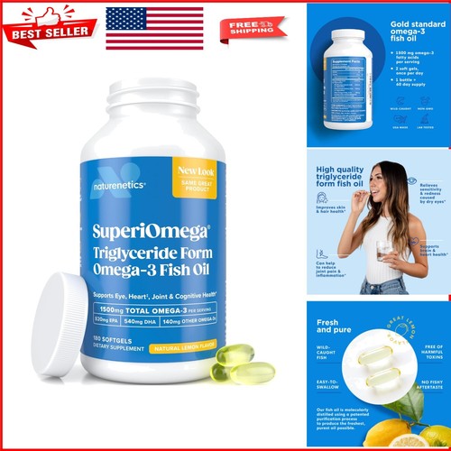 Ultra-Pure Omega-3 Supplement - Easy-Swallow Lemon Softgels for Heart Health