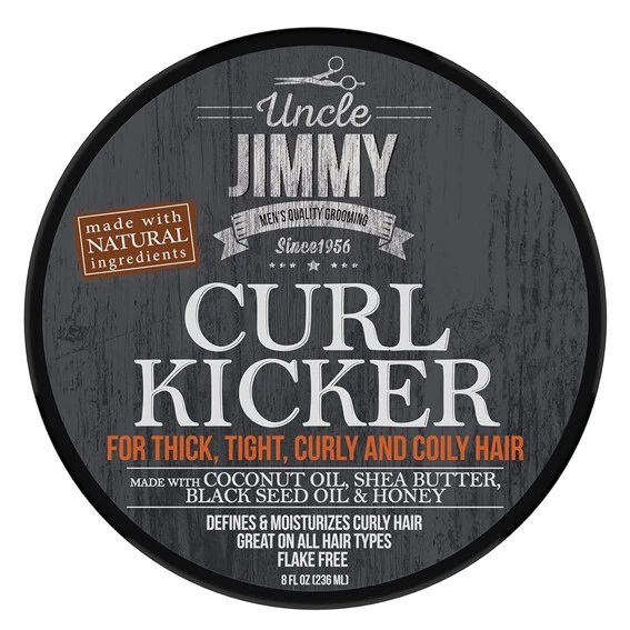 Crema para el cabello Uncle Jimmy Curl-Kicker para hombres-crema formadora de sujeción media, 8 OZ (1 pieza) Foto 4 de 4