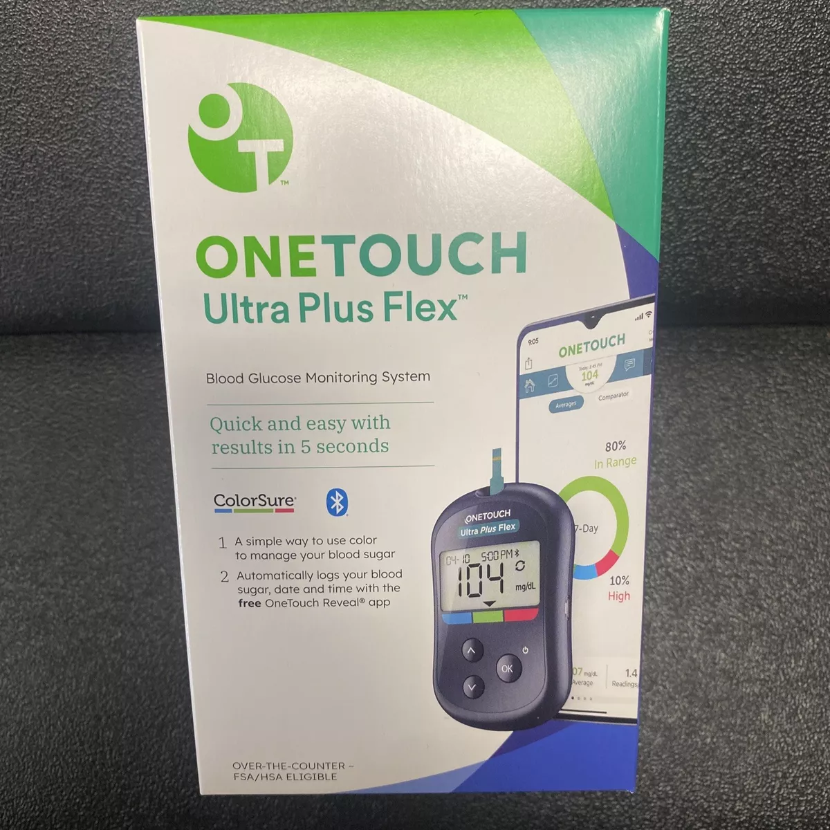 OneTouch Ultra Plus Flex Blood Glucose Meter, Glucose Monitor For Blood  Sugar Test Kit