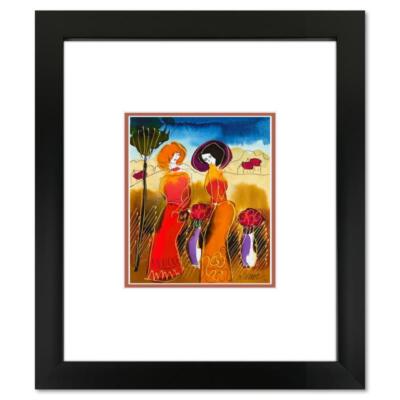 Moshe Leider, Framed Original Mixed Media Watercolor Painting, Hand Signed