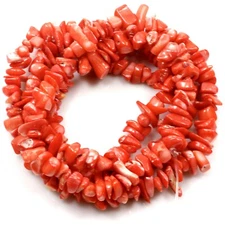 Red Sea Coral Chip Loose Beads 32" 3-12mm Jewelry Making Wholesale Bamboo coral