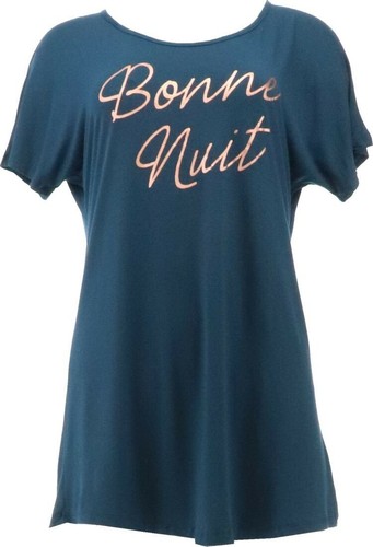 Danskin Bonne Nuit Sleep Shirt Indigo M 