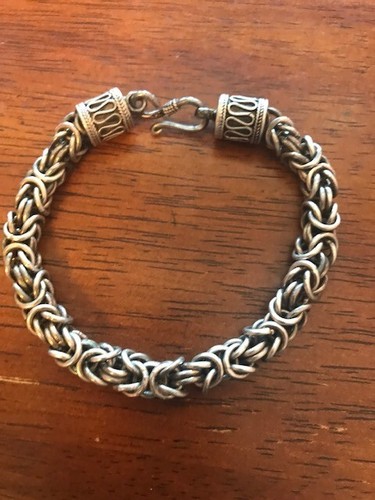 Sterling Silber geflochtenes Seil Armband 8", 50 g