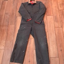 Walls Blizzard Pruf Coveralls one piece men's navy blue distressed destroyed