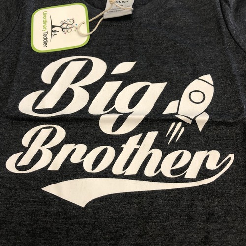 Unordinary Tee Shirt Romper Set Black Big Brother 12M Little Brother 1-3M Rocket - Picture 5 of 9