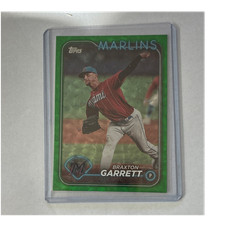 Topps 2024 Series 1 Braxton Garrett #323 Green Crackle Foil /499 Marlins