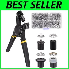 Heavy Duty Snap Fastener Kit with 30 Sets 15mm Snaps