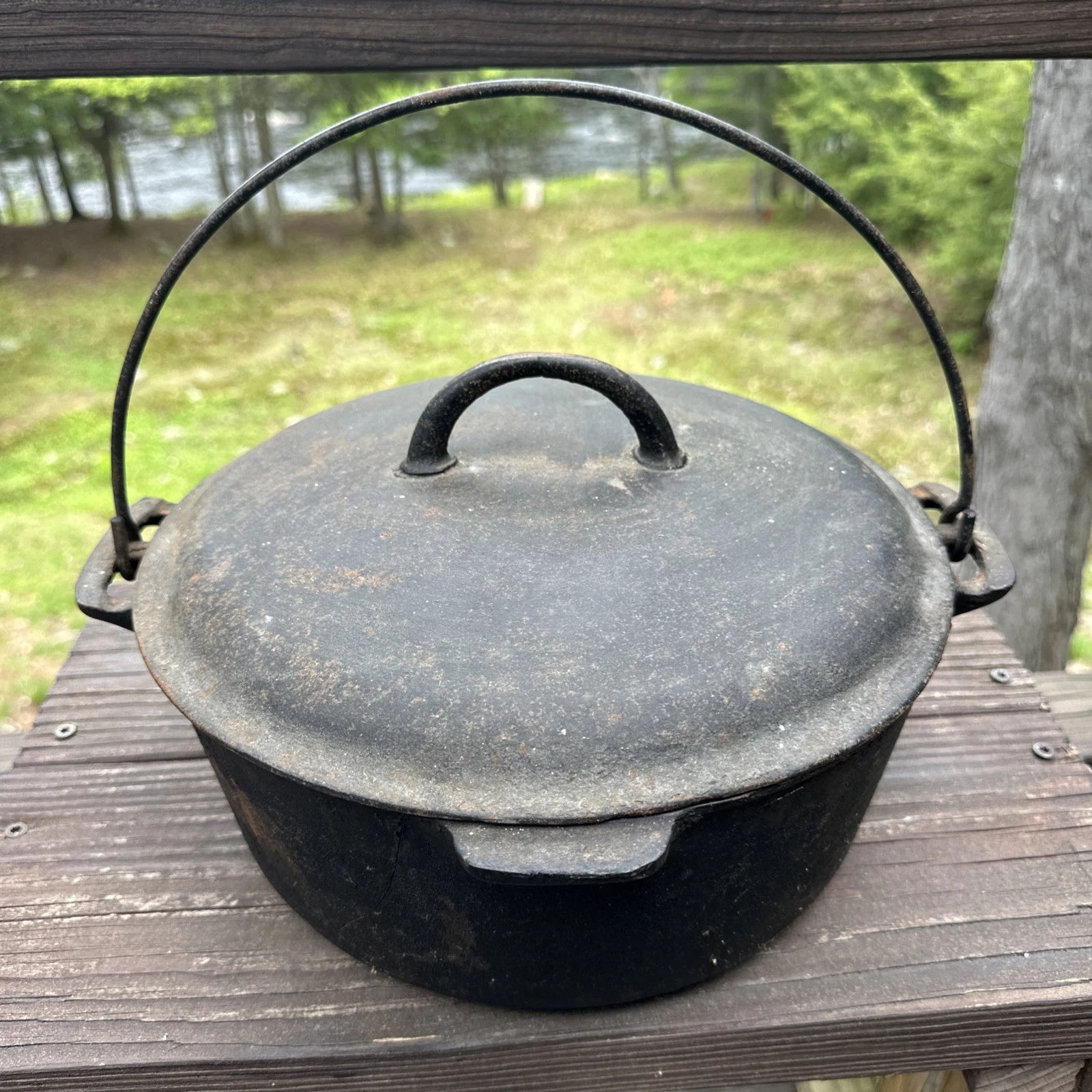 Vintage Griswold Erie No 9 Cast Iron Dutch Oven 2552 Lid Bail Handle..FOR REPAIR