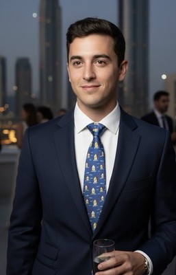 Hermès Krawatte 100% Seide blau Muster Windmühle - authentische Hèrmes Silk Tie
