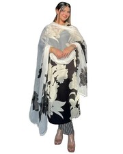 GoSriKi Women's Rayon Viscose Printed Straight Kurta with Pant Dupatta