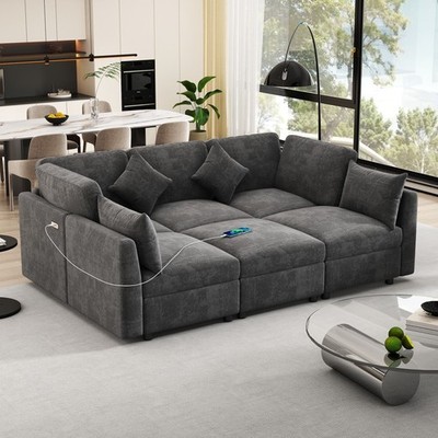86.6'' Sectional Sofa Modular Sofa U-shaped Sofa Couch Sofa Bed L-shaped Sofa wi