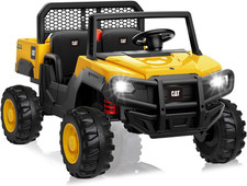 24V Licensed Caterpillar Ride on Dump Truck, 4X100W Powerful Motors, up to 5Mph,