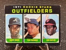 BAKER, PACIOREK, BAYLOR⚾High # RC SP⚾  1971 Topps Rookie Stars Outfielders #709