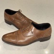 ALLEN EDMONDS Bond Street Cap Toe Oxfords Brown Leather Dress Shoes 10.5