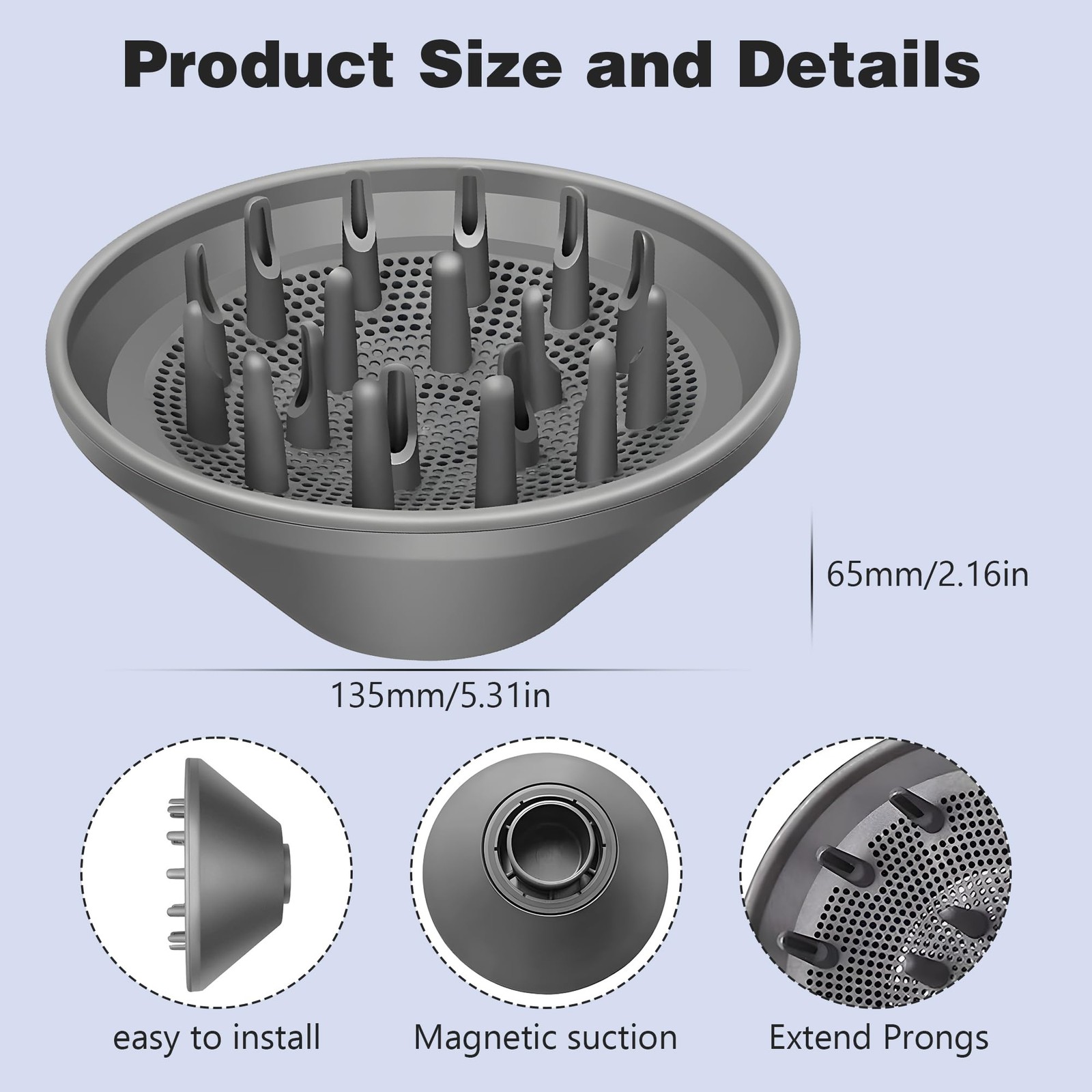 Hair Diffuser Attachment Nozzles for Dyson Supersonic Hair Dryer HD01 HD02 HD03