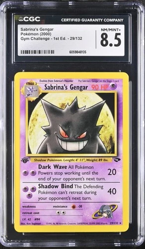 Sabrina's Gengar 29/132 Gym Challenge 1st Edition Non Holo rare. CGC 8.5 Clean!