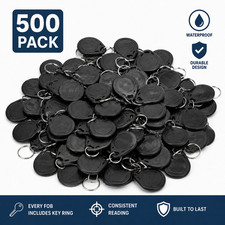 500 X BLACK 125Khz RFID TK4100 EM4100 Proximity ID Card Token Tags Key Keyfobs