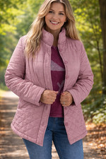 Frühlings Jacke rose 48/50 Damen Steppjacke mit Stehkragen  Übergangsjacke
