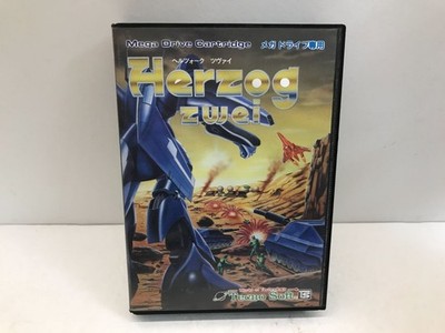 Herzog Zwei Mega Drive MD T-18023 SEGA Tecno Soft 1989 mit Box Handbuch getes...
