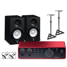 Focusrite Scarlett 2i2 Gen 4 Yamaha HS Studio MonitorsStandsCables HS5