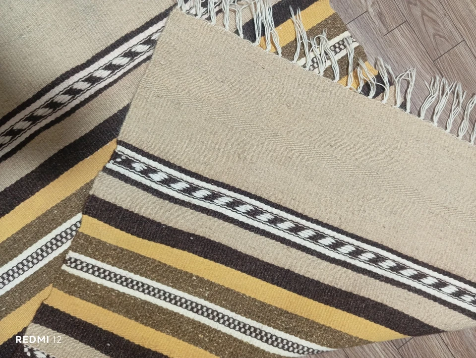 Alfombra Afghani Kilim | Diseño geométrico y a rayas | Pasillo | 6 x 2 pies Foto 4 de 4