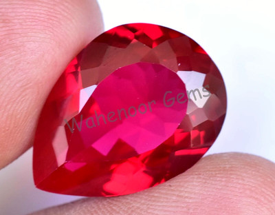 20.05 Ct Natural Red Ruby Pear Certified Mozambique Stunning Gemstone